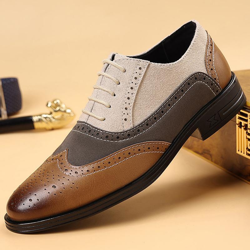 Retro Pointed Toe Moccasin Soft Male Casual Shoe Cowhide Elegant Low Price Pu Men's Leather Shoes Classic Original  Trend