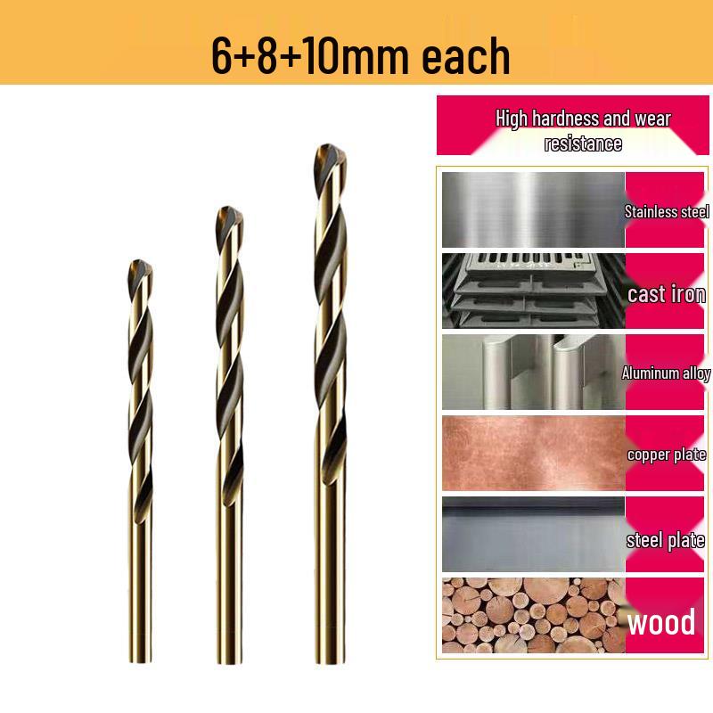 High-Strength Cobalt Stainless Steel Twist Drill Bit with Straight Shank