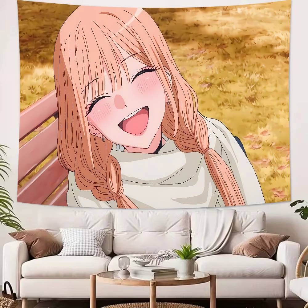 Large Kawaii Pretty Girl Marin Kitagawa Tapestry Wall Hanging Wall Rugs Dorm Decor Blanket Camping Decoration Tapestry