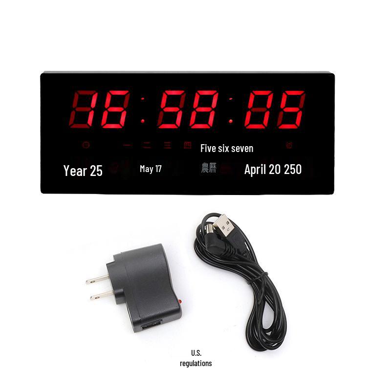 Modern LED Digital Wall Clock: Perpetual Calendar, Large Numbers
