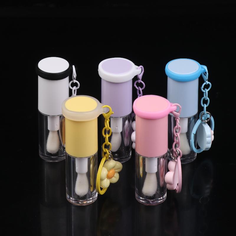 Lip Glaze Bottle With Keychain Big Wand Empty Lipstick Gloss Tube Refillable Liquid Container Bottle Lip Gloss Sample Bottle