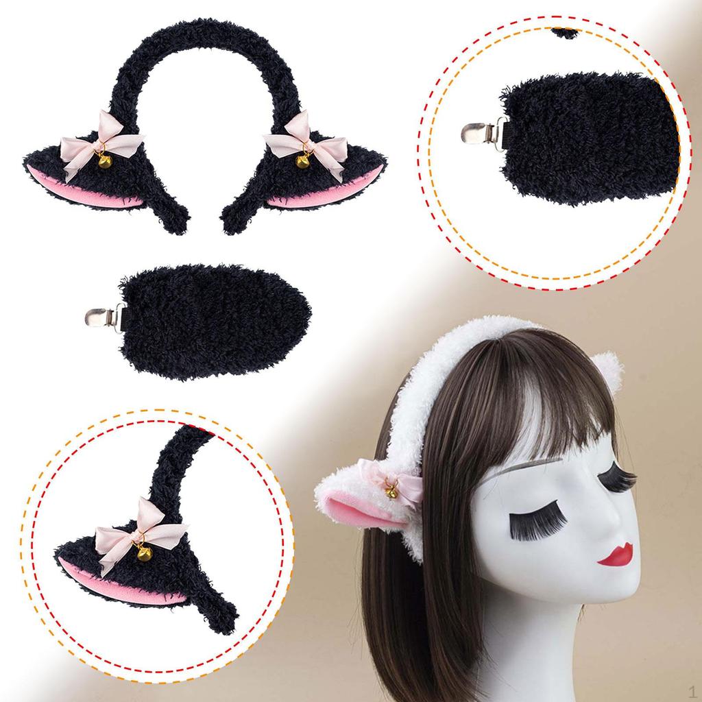 Lamb Ears and Tail Adults Kids Costume Accessories for Photo Props Performance