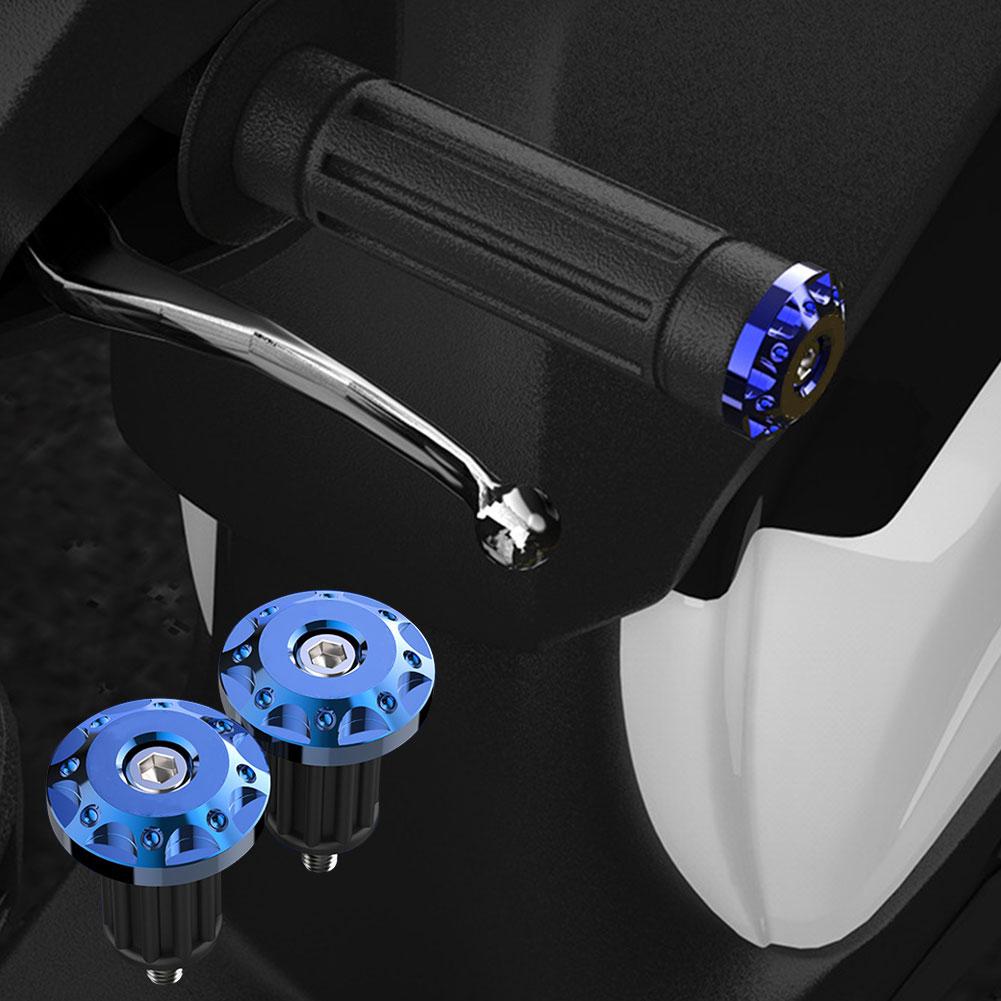 2Pcs CNC Motorcycle Handlebar Grips Bar End Cap Plugs Slider Aluminum for 16-18mm Motorbike Handle