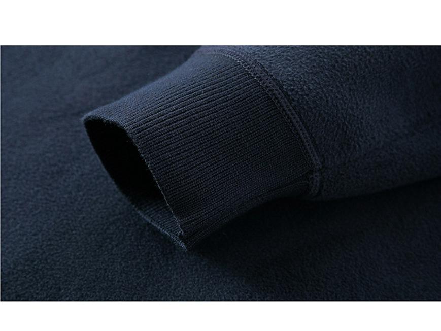 Men's Winter Fleece Thicken Hoodie - Round Neck, Plus Velvet, Long Sleeve Base Layer Sweater