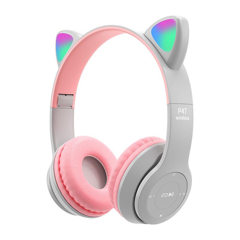 Children S Headphones Cat Ear Wireless Foldable Design