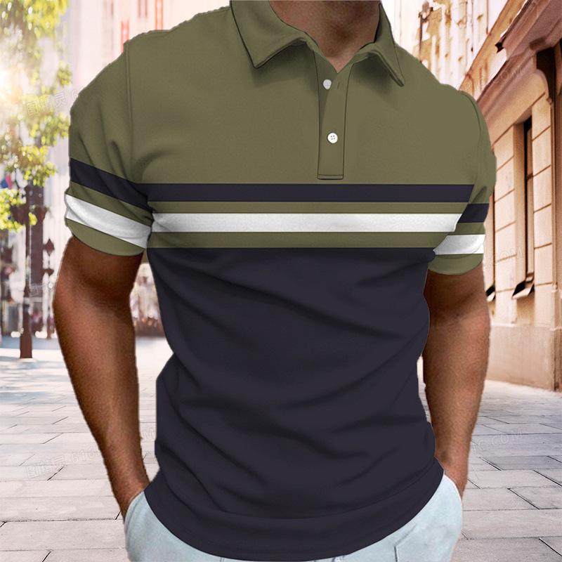 Stylish striped short-sleeve polo, casual and comfortable for everyday wear.