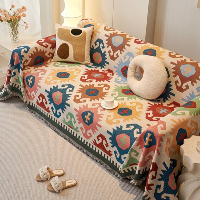 Nordic Style Sofa Blanket One Piece Fully Wrapped Dust-proof Cloth Four Season Universal Anti Slip Multifunctional Blanket Home Textiles Decoration