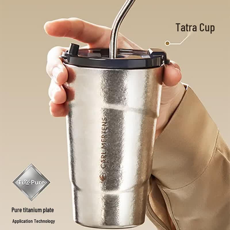 Three-head Eagle MTiC1 Pure Titanium Vacuum Coffee Mug with Screw Lid