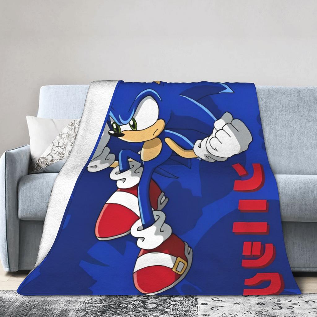 Shadow Game Knitted Blankets Soniced Cartoon Plush Throw Blankets Bed Sofa Personalised Soft Warm Bedspread