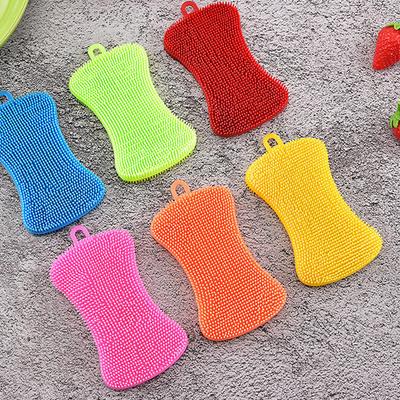 Silikon Schwamm Spülbürste Küche Scheuerschwamm Wiederverwendbar Doppelseitig Mehrzweck Antihaft Reinigungsschwämme Für Geschirr, Obst, Gemüse