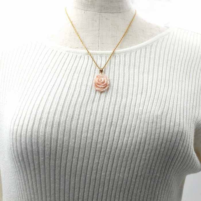 Coral Rose Pendant with 18K Gold Hardware Gift Wrapping and Gift Tag Includes a 45cm Plated Chain Be Changed To an 18K Gold Chain Undyed Rose Coral