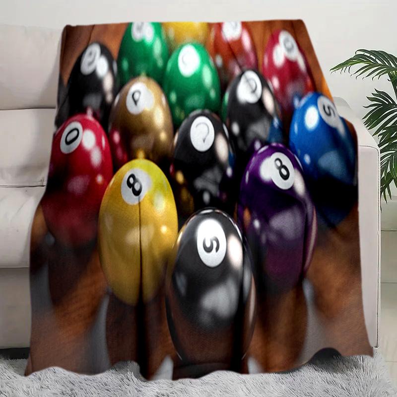 Billiards Plush Blanket Soft Comfortable All Seasons Perfect Sofa Office Nap Travel Birthday Gift Christmas Present