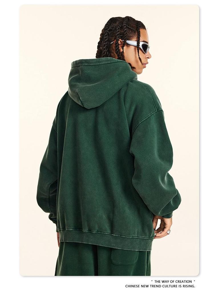 BE Men's Wear | 2025 Autumn/Winter Loose Fit Fleece-lined Retro Streetwear Hoodie Set for Men