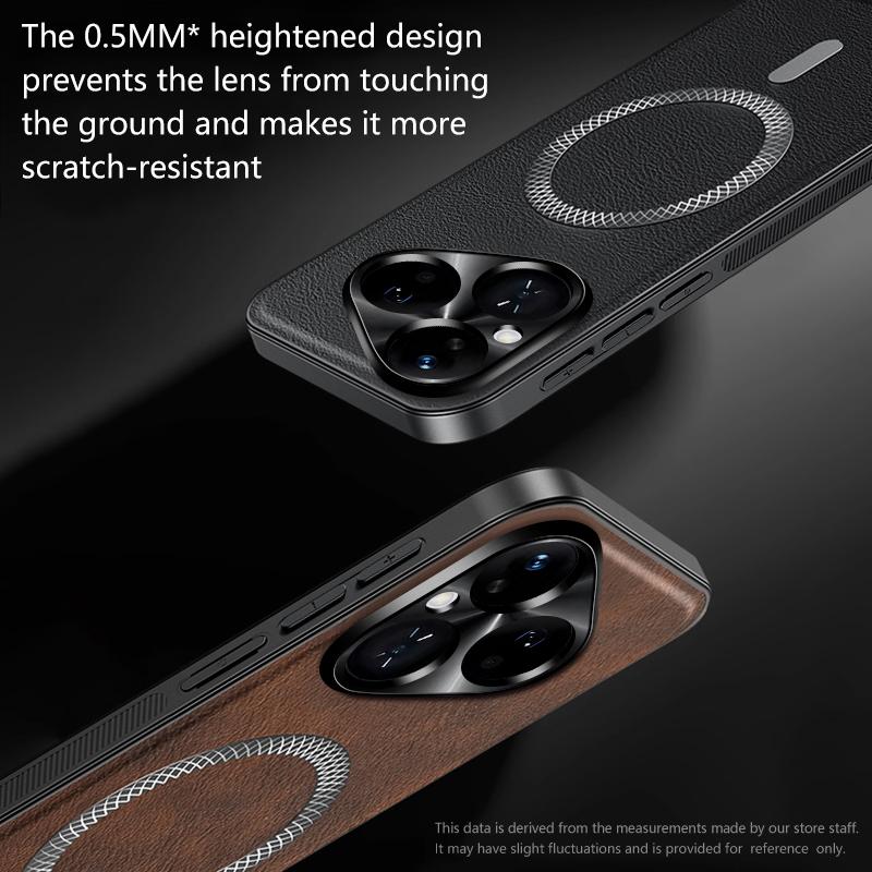 For Huawei Pura 80 P80 Case Magnetic Elegant Leather Wear-Resistant Lens Fully Covered Non-Slip Grip Edge Cover Shell