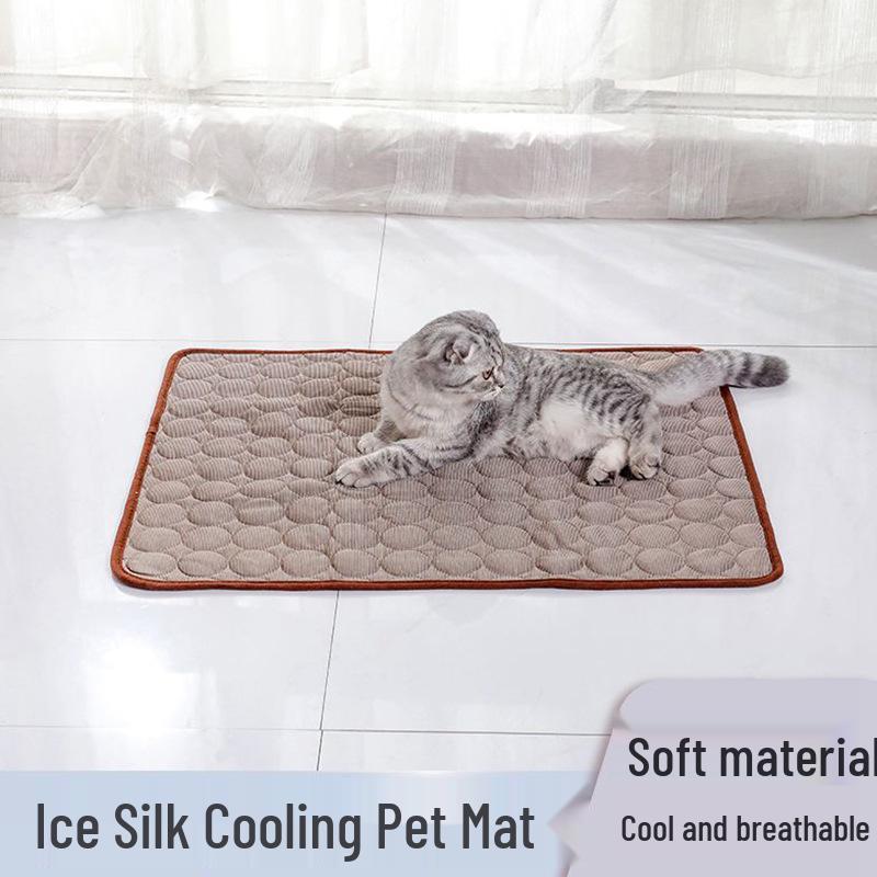 Pet Summer Cooling Mat: Breathable Ice Silk Pad for Dogs & Cats