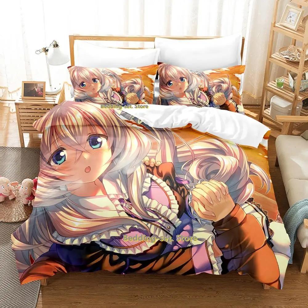 Kawaii Amakano Ložní souprava Jednolůžková Dvojlůžková Plná Queen King Size Ložní souprava Pro dospělé Dětská Ložnice Sady povlečení Anime parure de lit Bed