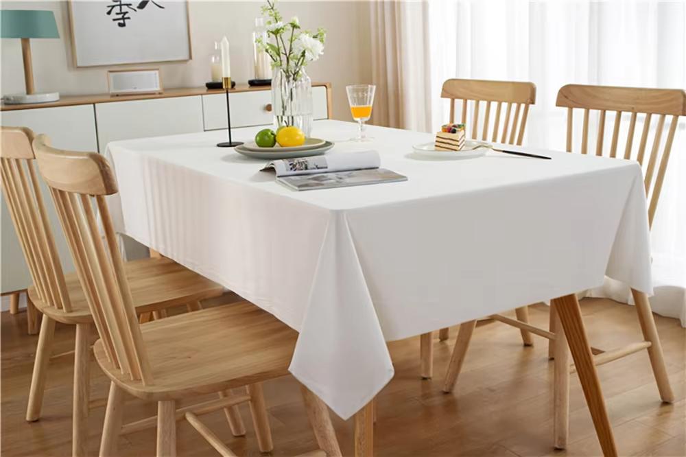 White Cotton Tablecloth For Table 140X240Cm