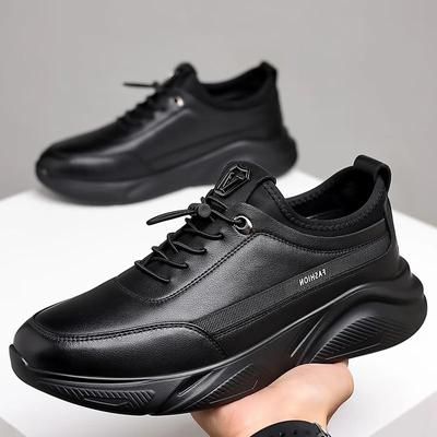 Herrenschuhe 2024 Herbst Trendige Sneaker Weiche Sohle Atmungsaktiv Schwarz Britische Herren Outdoor Casual Sport Lederschuhe Größe 38-44