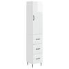Cabinet Set 2 Pcs High Gloss White 33 X 34.5 X 90 Cm Particleboard
