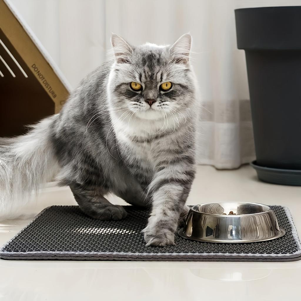 [Waterproof Cat Litter Mat] Odor Control, Waterproof Cat Litter Mat | Beautiful Honeycomb Cat Litter Box Catcher Pad, Double Layer, Urine Waterproof