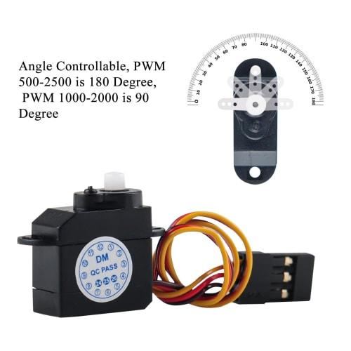 RCmall 4pcs DM-S0020 2.1g Ultra Micro Servo Coreless Motor 2g Digital Servo with JR Connector 3.7V-5V for RC Hobby