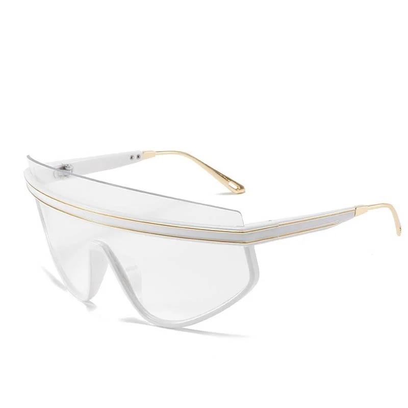 

Роскошные брендовые солнцезащитные очки в стиле панк, женские и мужские цельные прозрачные солнцезащитные очки, мужские большие очки Y2k, очки Sol Oculos