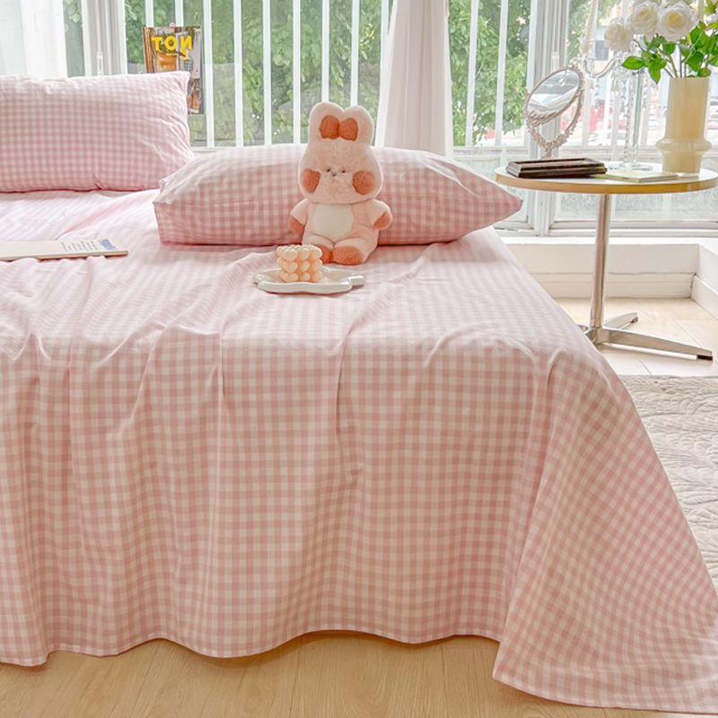 New Minimalist Striped Bed Sheet, Ins Cream Style Soft Bedding for Single Dormitory & Tatami Home Use