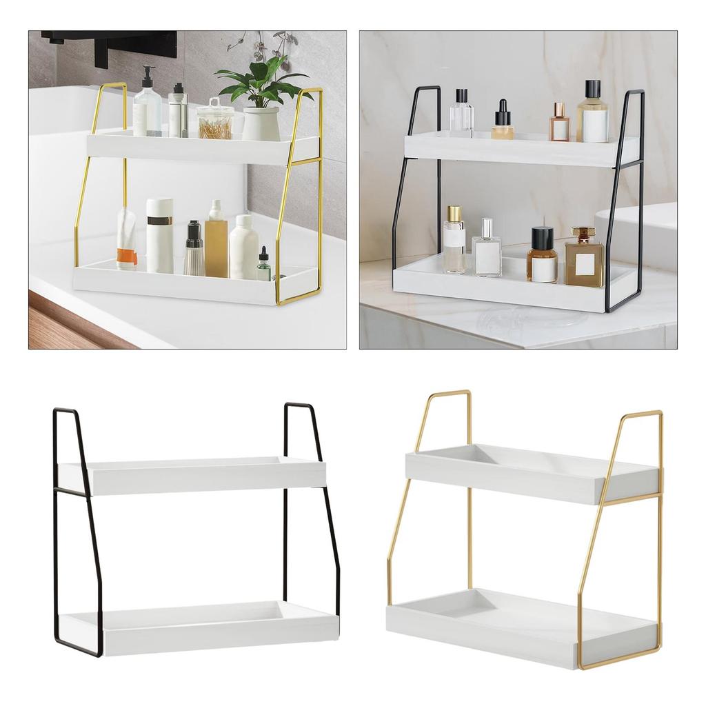 Bathroom Counter Organizer 2 Tier Decor Multipurpose Makeup Skincare Shelf Perfume for