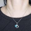 Accessories, Blue Purple Crystal Heart Collarbone Chain Fashion Two-Tone Necklace Summer Fresh Girl