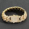 Street Rock Hip Hop Jewelry 20mm Wide Heavy Thick Rhombus Miami Cuban Chain Bracelet Iced Out Prong Cuban Link Bracelet