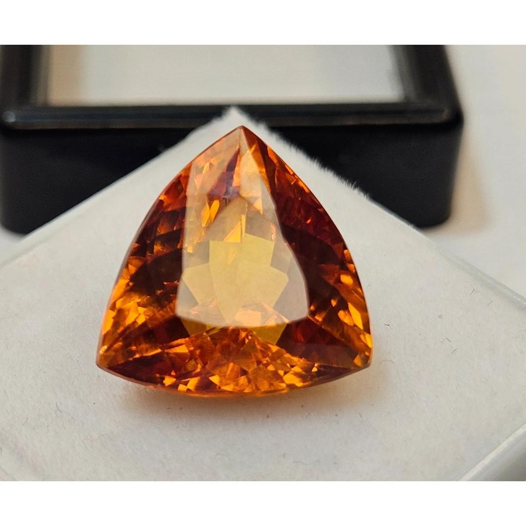 Padparadscha Sapphire For Making Ring 9-10 Ct Trillion Cut Beautiful Gemstone