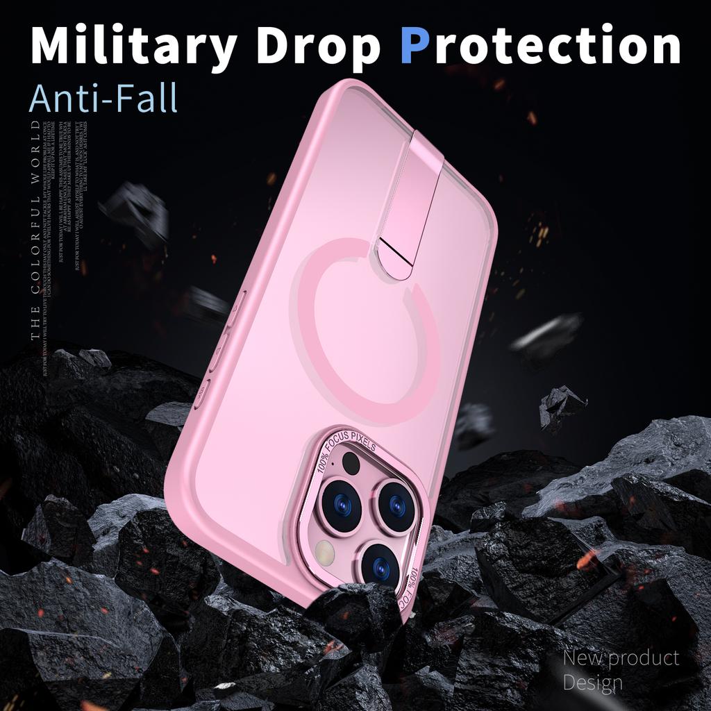 For iPhone 14 Pro Case Compatible with MagSafe Kickstand TPU + Acrylic Phone Cover