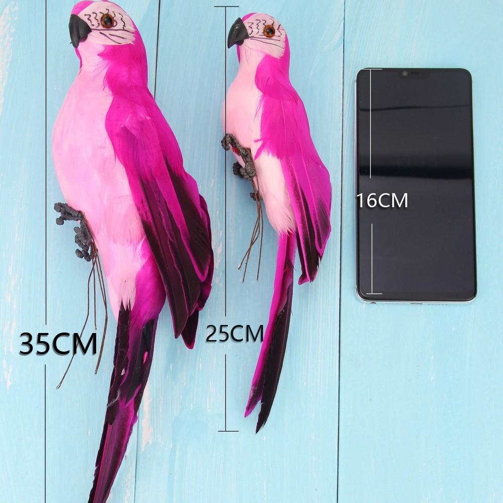 2pcs 25cm Creative Feather Simulation Parrot, Garden Courtyard Lawn Decoration Animal Birds, Horticultural Scene Photography Props