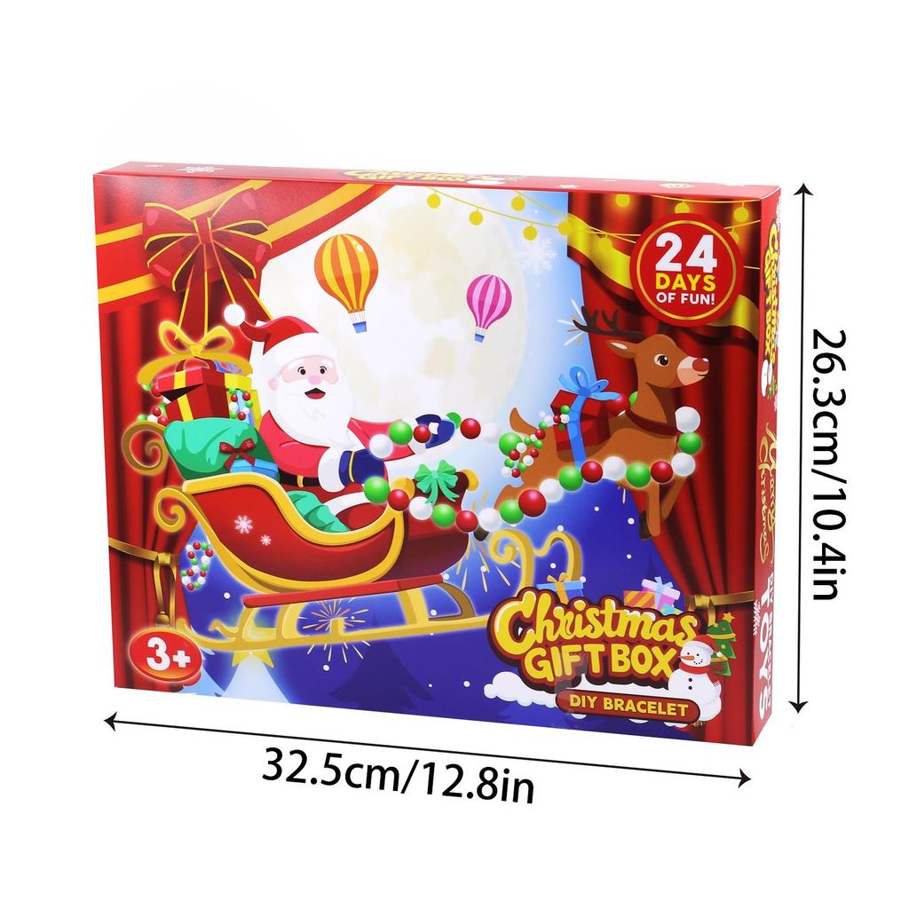 Christmas Advent Calendar Calendar Bracelets 24 Days Xmas Countdown Calendar Charm Bracelet for Kids Teens Women