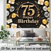 Party Backdrop 75Th Birthday Flat Designed Joyful Serves Photos Well Event Backdrop Decoration Birthday Party Decor