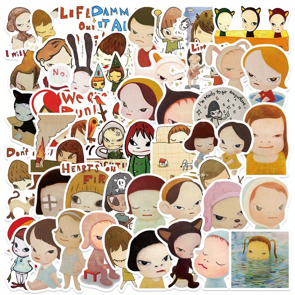 50PCS Cute Nara Yoshitomo Cartoon Stickers Decal Decoration Suitcase Scrapbook Phone Laptop Stationery Cool Kid Sticker As The Picture