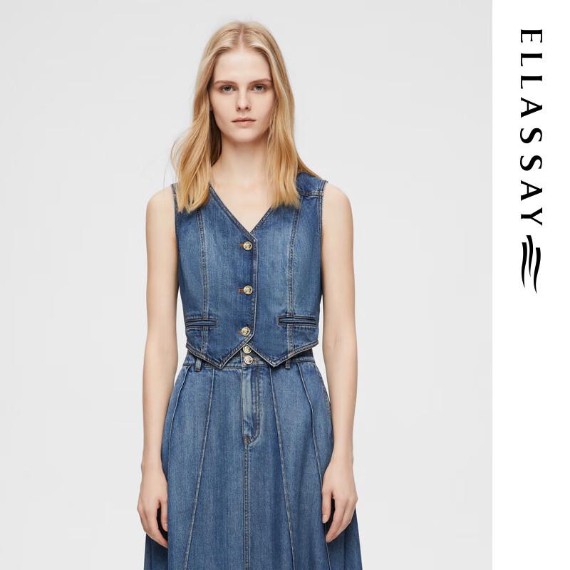 

ELLASSAY Женский ретро джинсовый жилет L