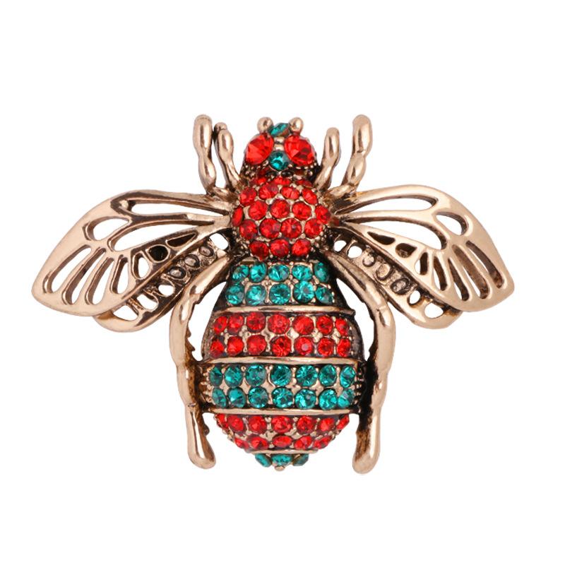Insect Bee Brooch Enamel Pin Pearl Rhinestone Crystal Corsage Cardigan Coat Collar Brooches For Women Men Jewelry