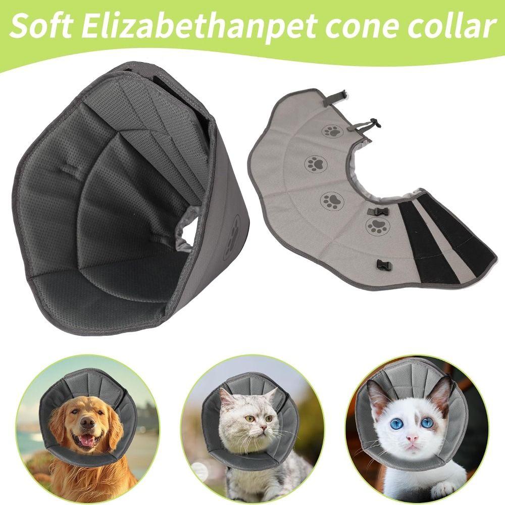 Soft Cotton Dog Neck Cone Comfortable Fit Wound Recovery Sleeve Dog Elizabeth Collar Rashes