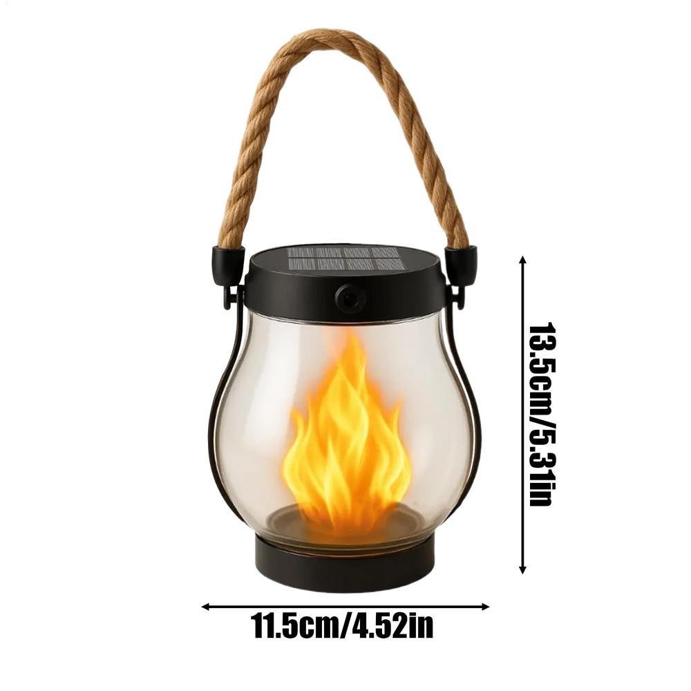 

Solar Lanterns for Outside Outdoor Solar Lanterns Waterproof Lamp Flickering Flame Design USB Charging Ornament for Tree жовтий