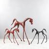 Creative Creative Cast Iron Dark Horse Red Horse Animal Sculpture Desktop Ornament Living Room Decoration Artwork Home Decoratio