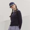 Women S looSe FiT Half Zip T ShirT Of9103lb Navy