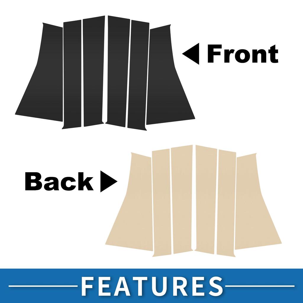 ABSOPRO Door Pillar Window Trim Sticker Pillar Post Door Outer Exterior Cover Compatible with Mitsubishi Pajero Black Anti-Scratch 2016-2023,