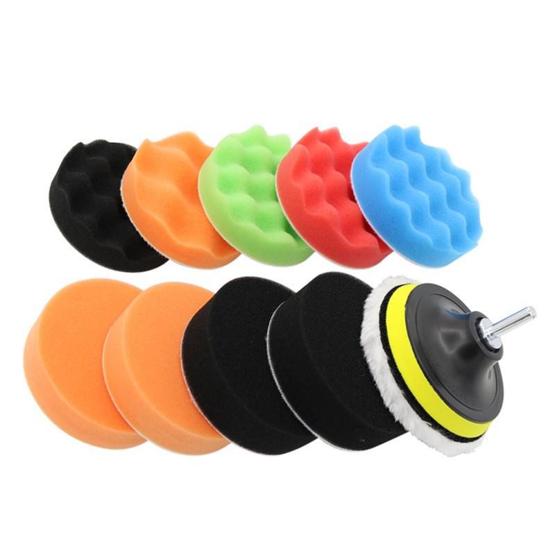 3-Zoll Auto Polier- & Wachs-Set mit selbstklebenden Schwamm- und Wollscheiben