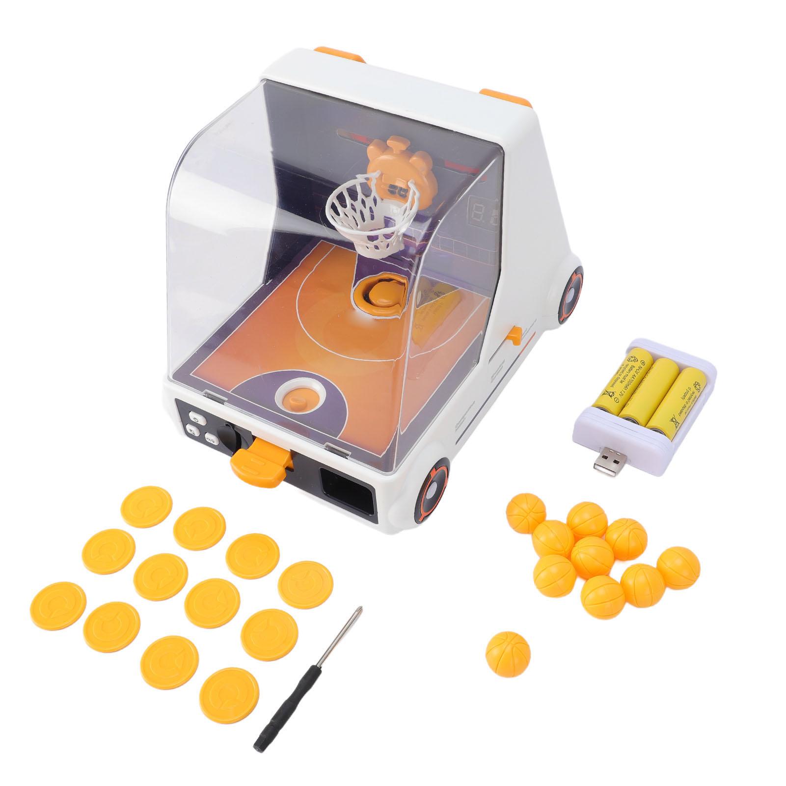 

Tabletop Basketball Game Automatic Scoring Desktop Basketball Launching Toy with Moving Hoop for Kids 3-6 Years Old