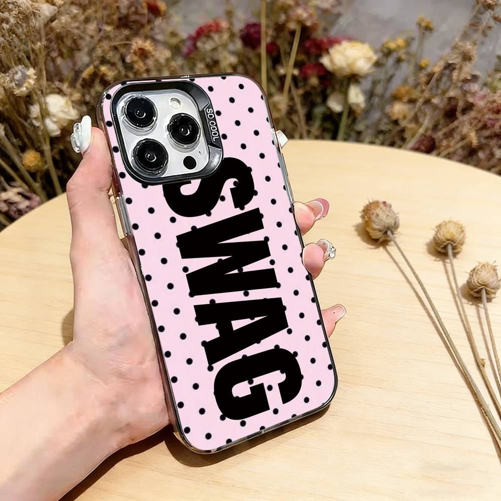 Luxury Y2K Style SWAG Phone Case For iPhone 17,16,15,14,13,12,11 Plus,Pro Max,XS,Colorful Silver Phone case Funda Cover