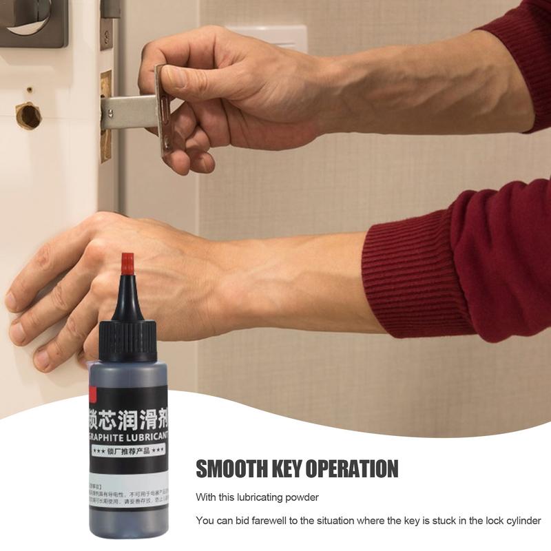 Grafit pentru încuietori 50 ml Pulbere uscată de grafit natural Lubrifiant Tub cu ac Pulbere de lubrifiant Lubrifiant portabil multifuncțional de blocare