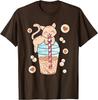 Cute Cat Drinking Bubble Tea Boba Milk Tea Graphic Tee Kawaii Kitten Lover Shirt