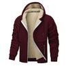 Winter Men's Jackets Thickened Fleece Lining Warm Jackets Sweatshirt Coat Men Cardigan Zip Up Hooded Jackets Windproof Coat