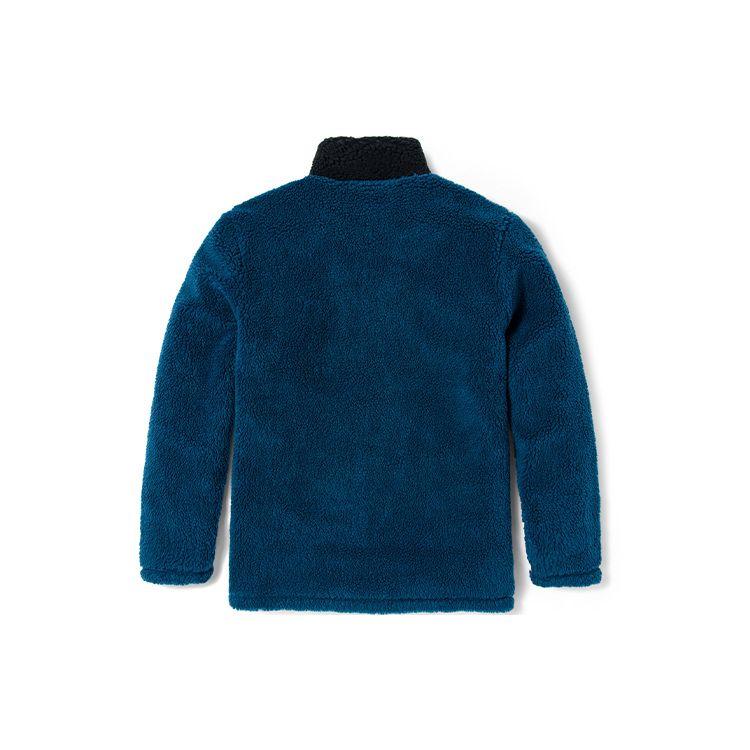 Timberland Color Block Fleece Lined Logo Casual Stand Collar Jacket Men jackets Medium-Blue A43P2-BZ4